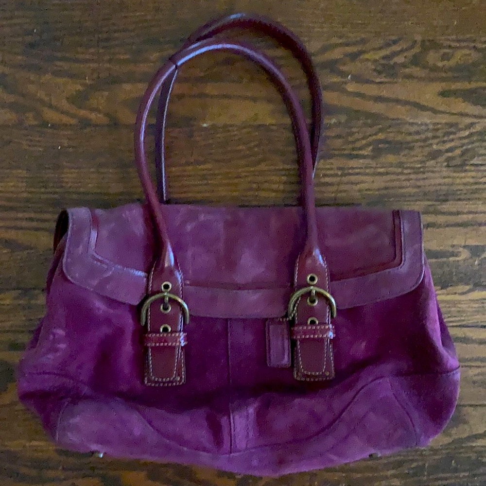 Purple suede Coach bag